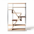 Estante de madeira e metal com design moderno 60 x 30 x 150cm